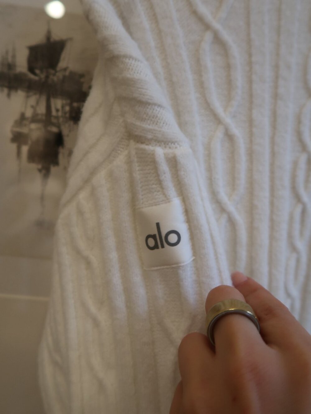 ALO Yoga Cable Knit Winter Bliss Cardigan - Picture 3 of 4